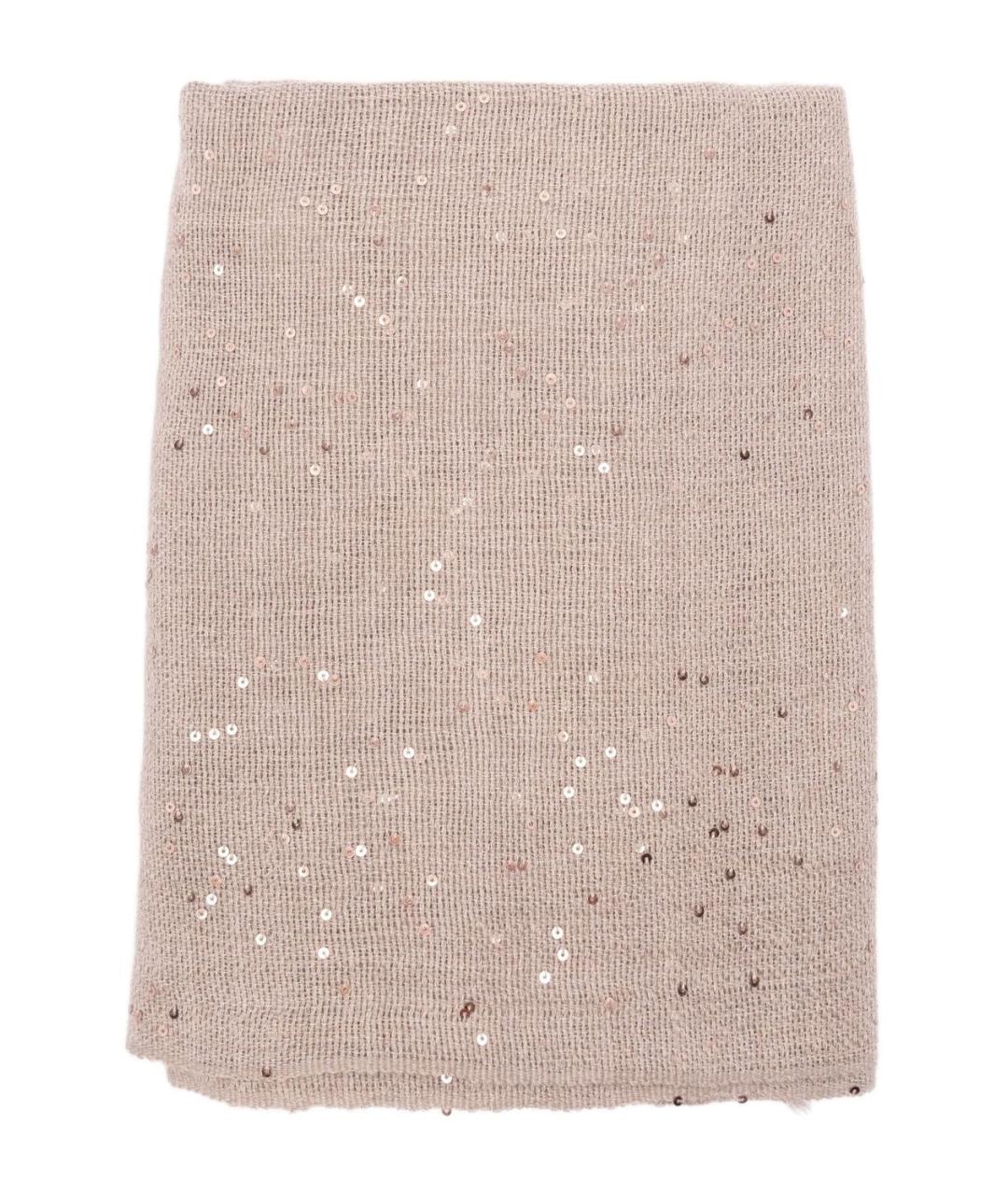 BRUNELLO CUCINELLI Бежевый кашемировый шарф, фото 1