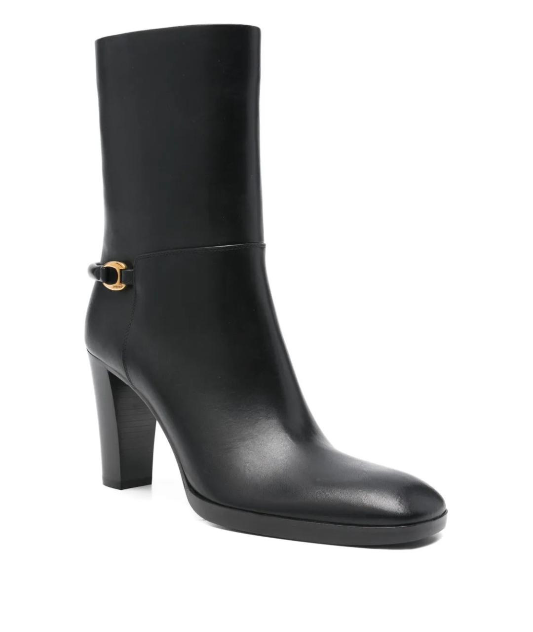 SAINT LAURENT Черные кожаные ботильоны, фото 2