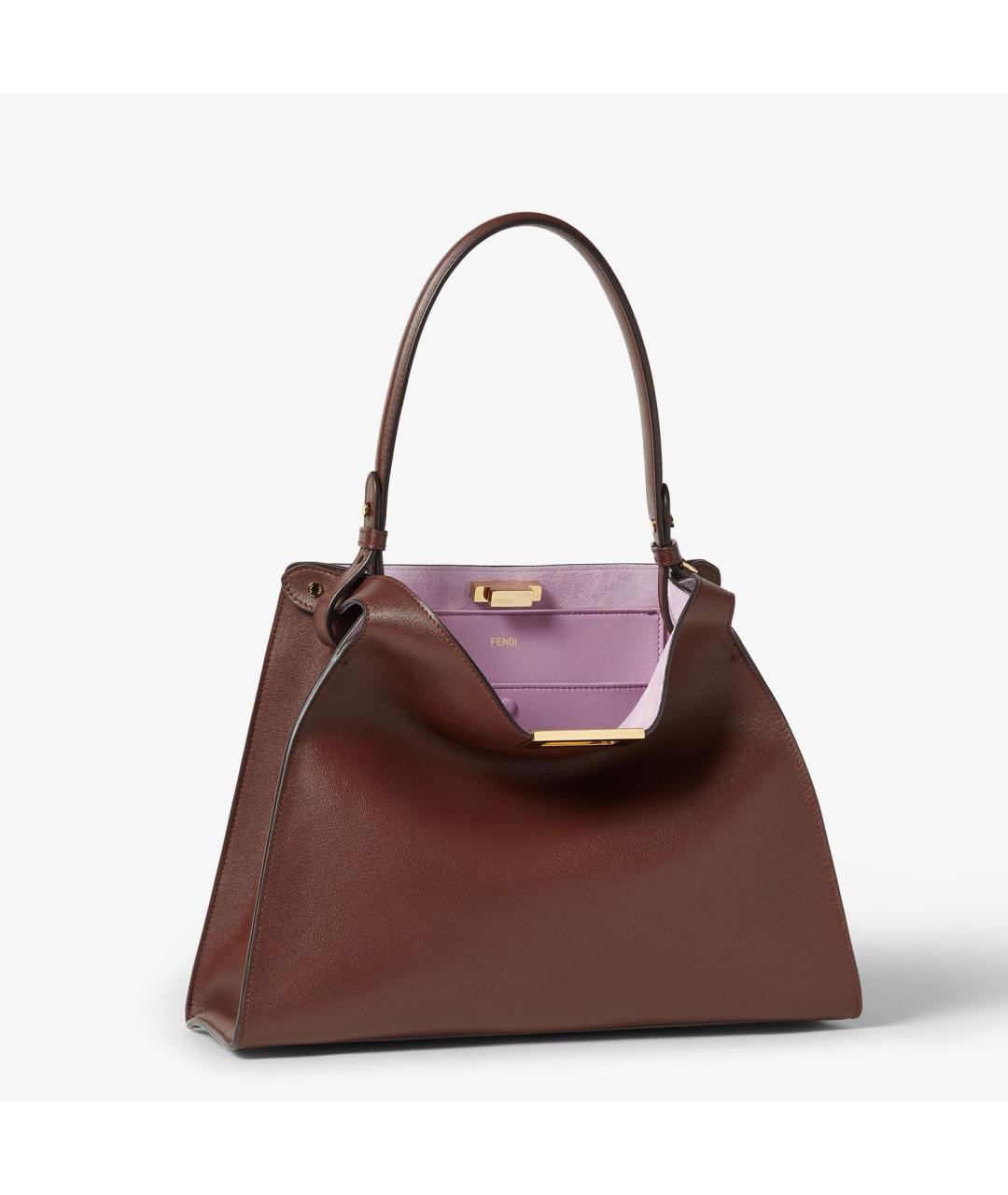 FENDI Коричневая кожаная сумка через плечо, фото 3