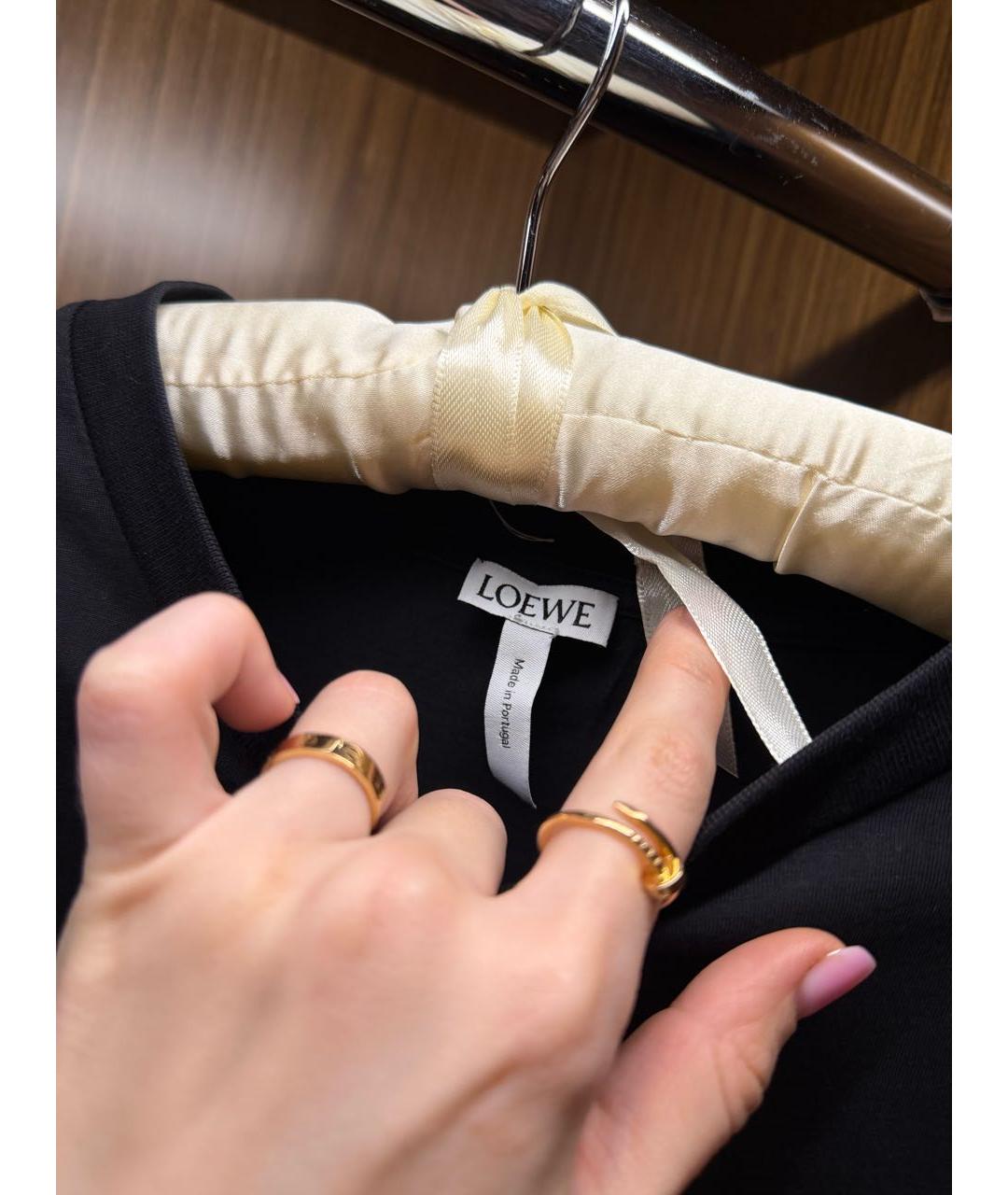 LOEWE Черная хлопковая футболка, фото 6