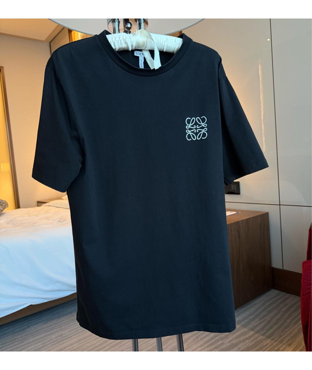LOEWE Черная хлопковая футболка, фото 3