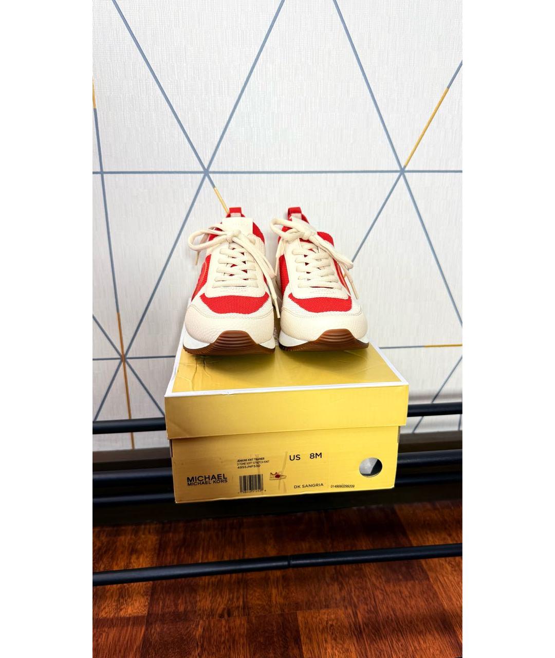 MICHAEL KORS Красные низкие кроссовки / кеды, фото 2