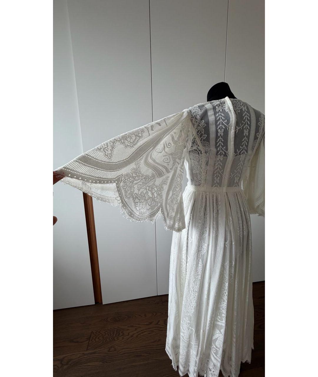 DOLCE&GABBANA Белое хлопко-эластановое коктейльное платье, фото 6