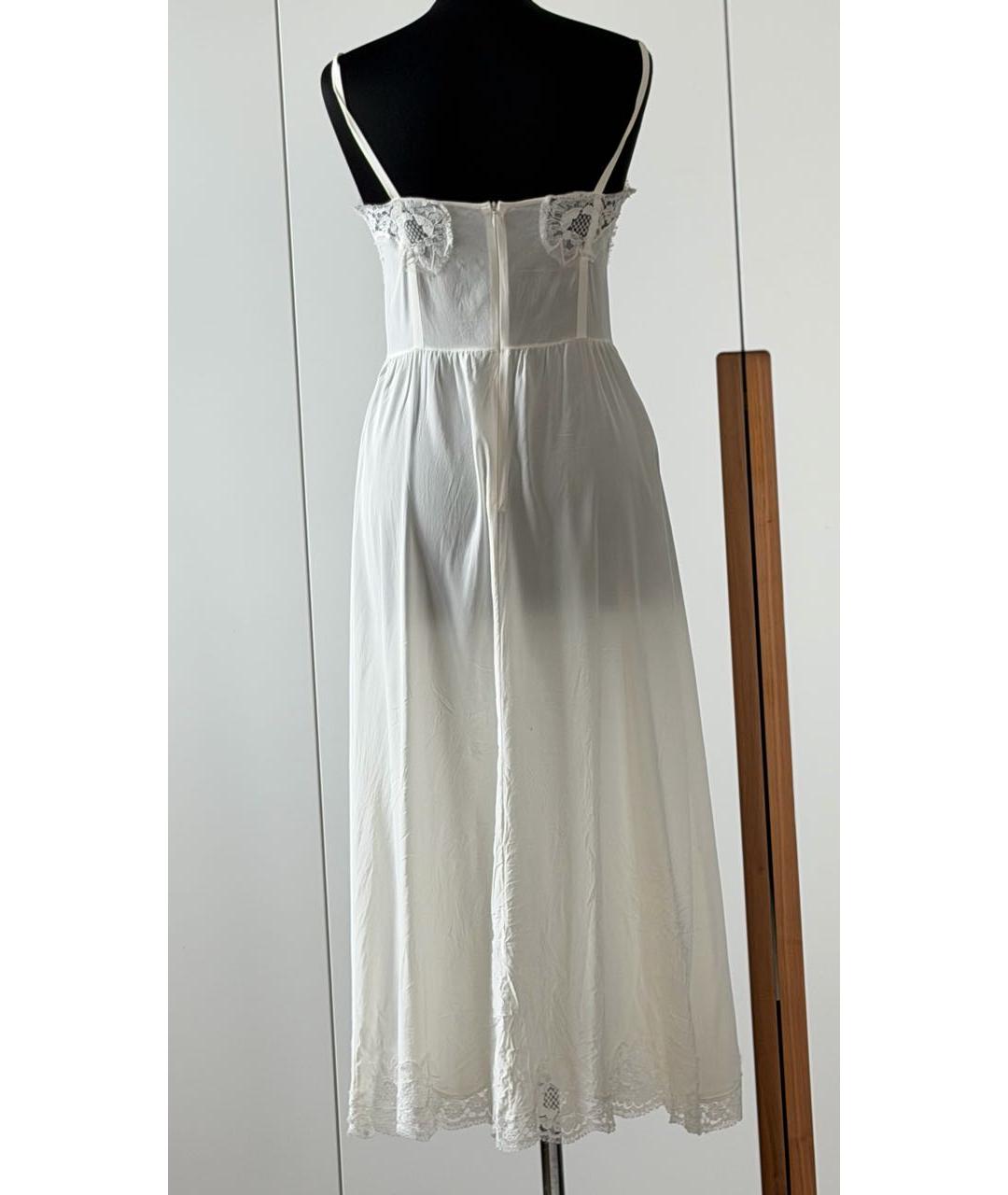 DOLCE&GABBANA Белое хлопко-эластановое коктейльное платье, фото 5
