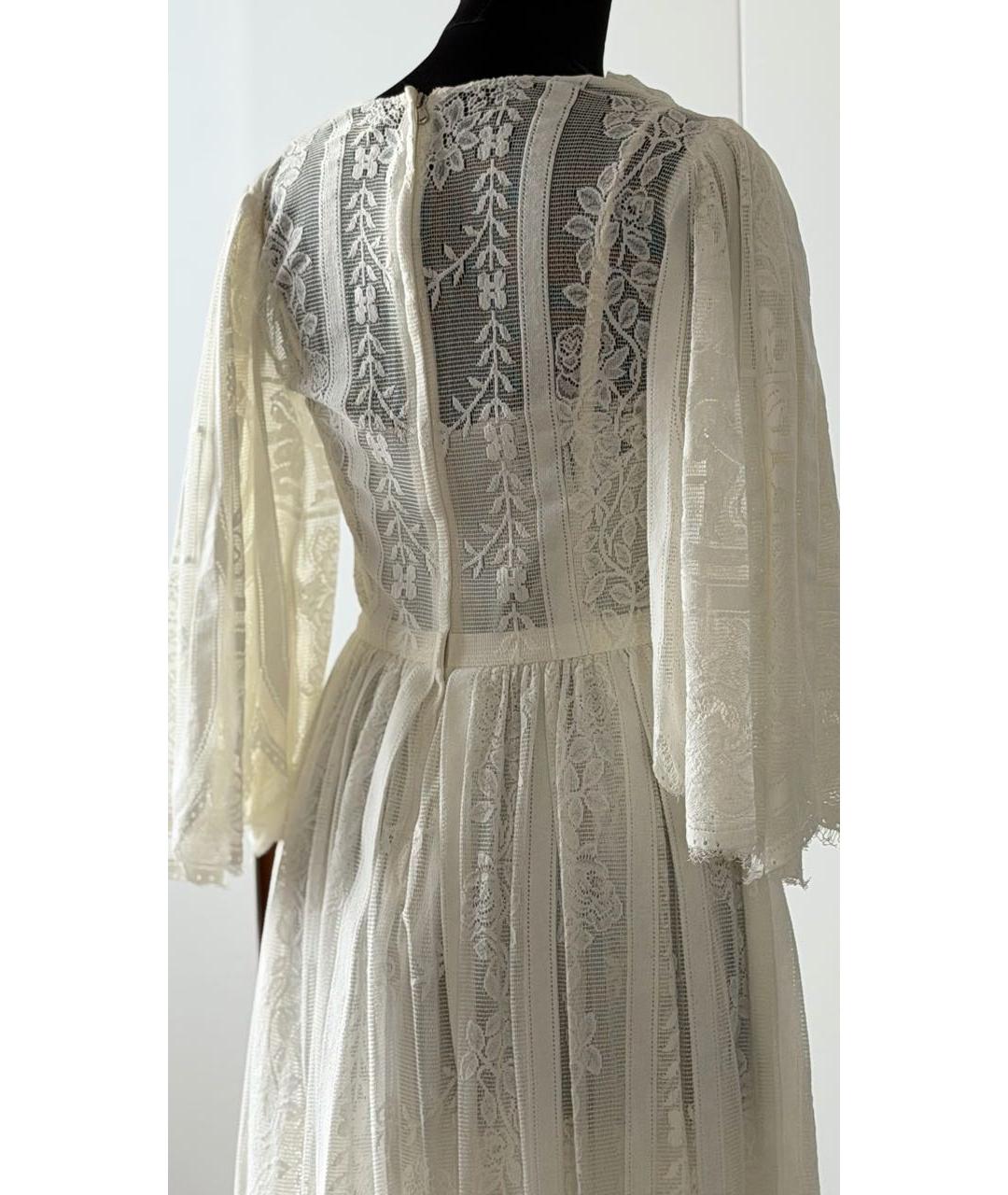 DOLCE&GABBANA Белое хлопко-эластановое коктейльное платье, фото 7