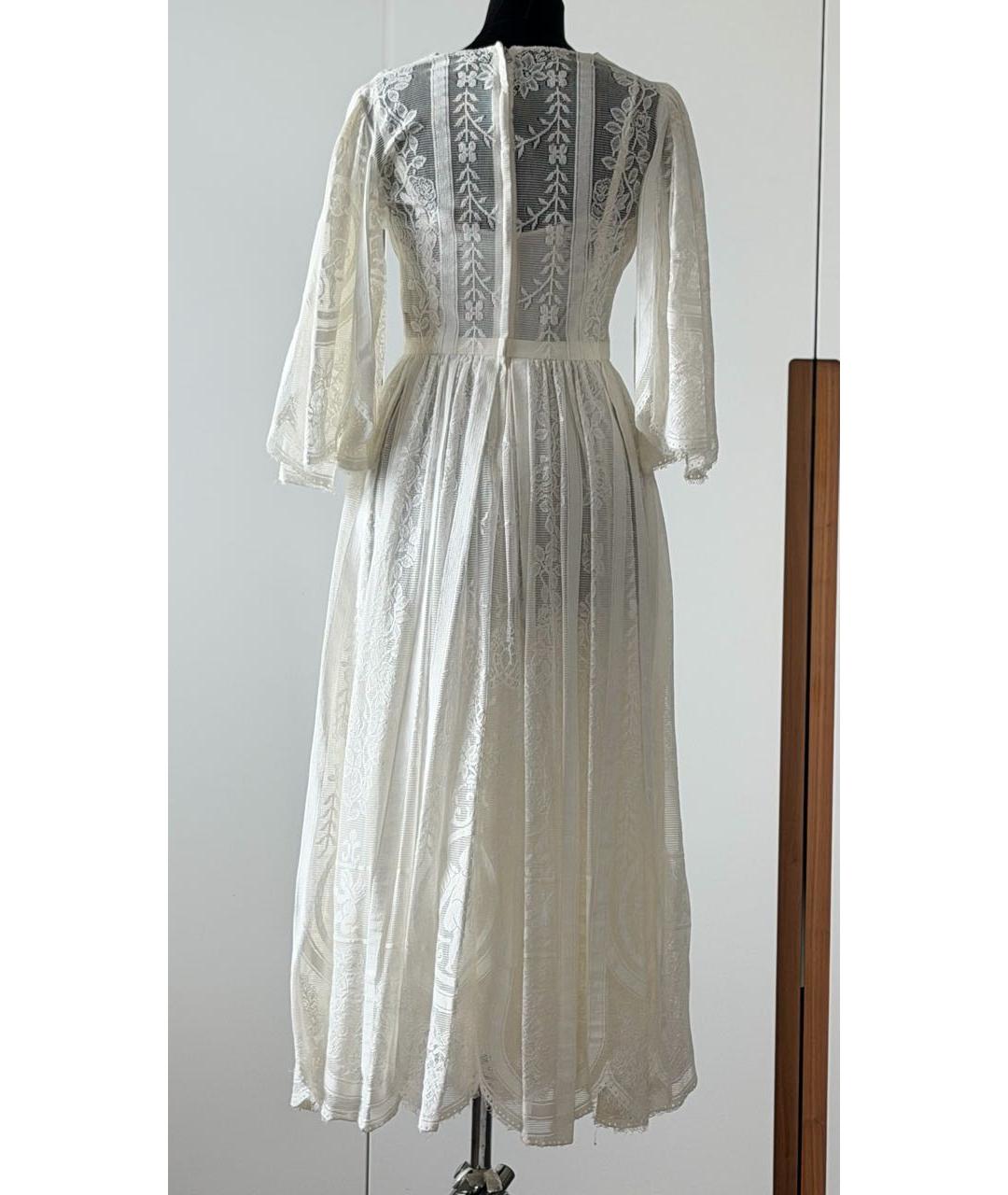 DOLCE&GABBANA Белое хлопко-эластановое коктейльное платье, фото 2