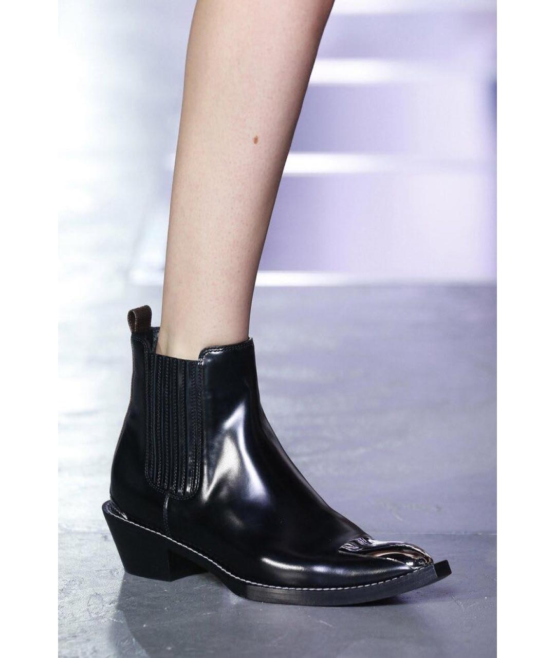 LOUIS VUITTON Черные кожаные ботинки, фото 2