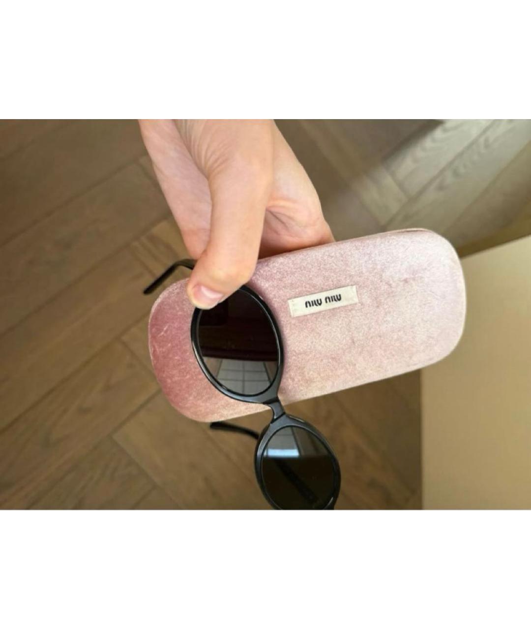 MIU MIU Черные пластиковые солнцезащитные очки, фото 7