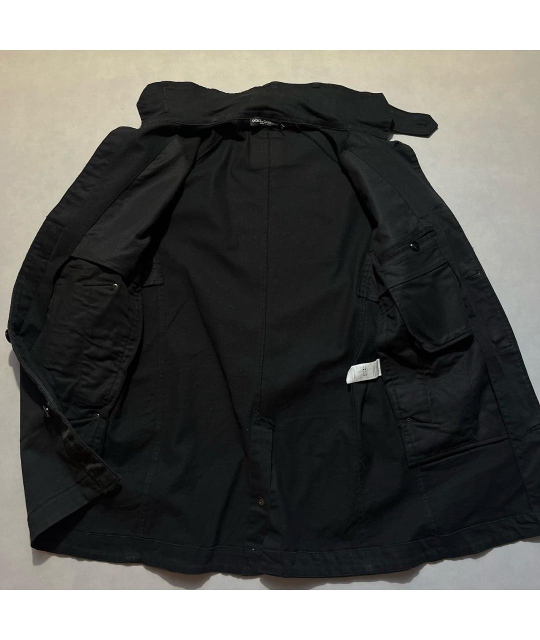 DOLCE&GABBANA Темно-синее хлопковое пальто, фото 7