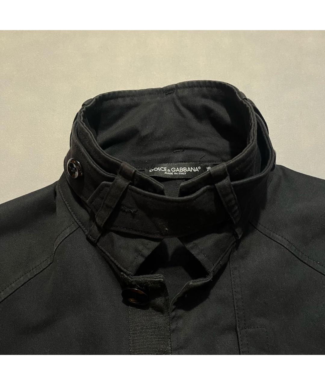 DOLCE&GABBANA Темно-синее хлопковое пальто, фото 4