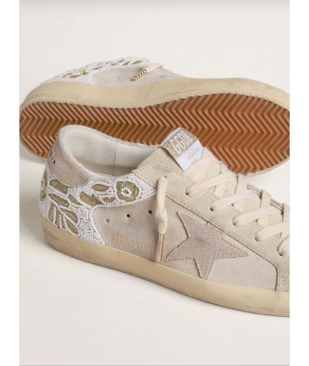 GOLDEN GOOSE DELUXE BRAND Бежевые кожаные кеды, фото 3