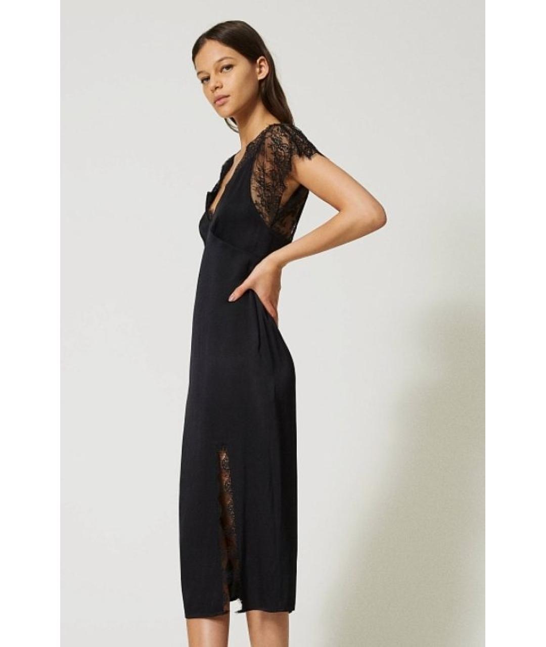 TWIN-SET Черное коктейльное платье, фото 6