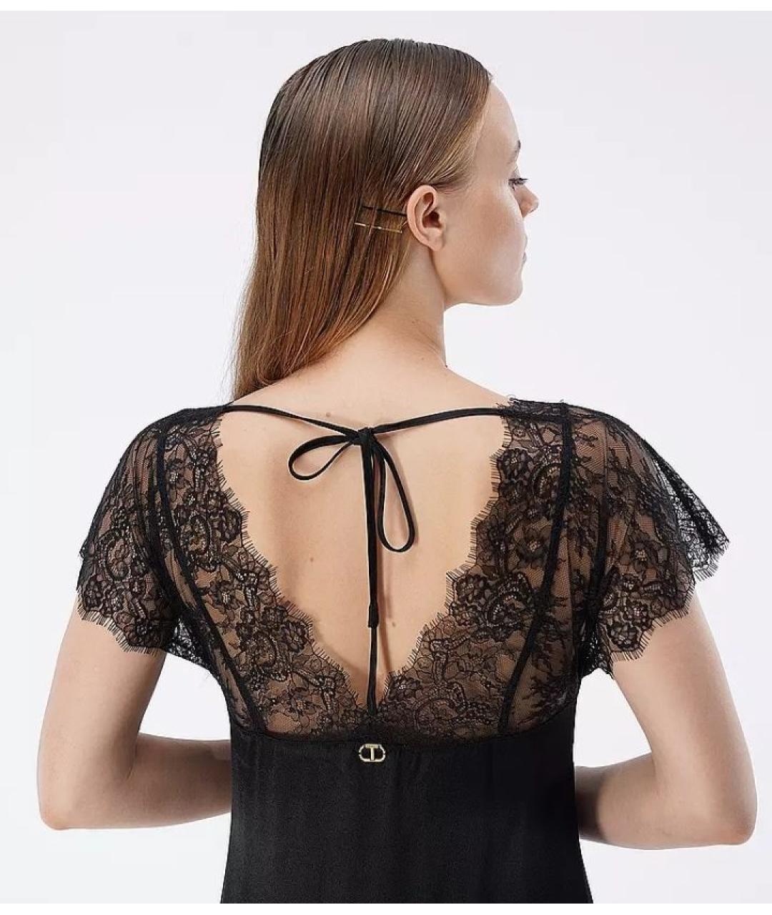 TWIN-SET Черное коктейльное платье, фото 7