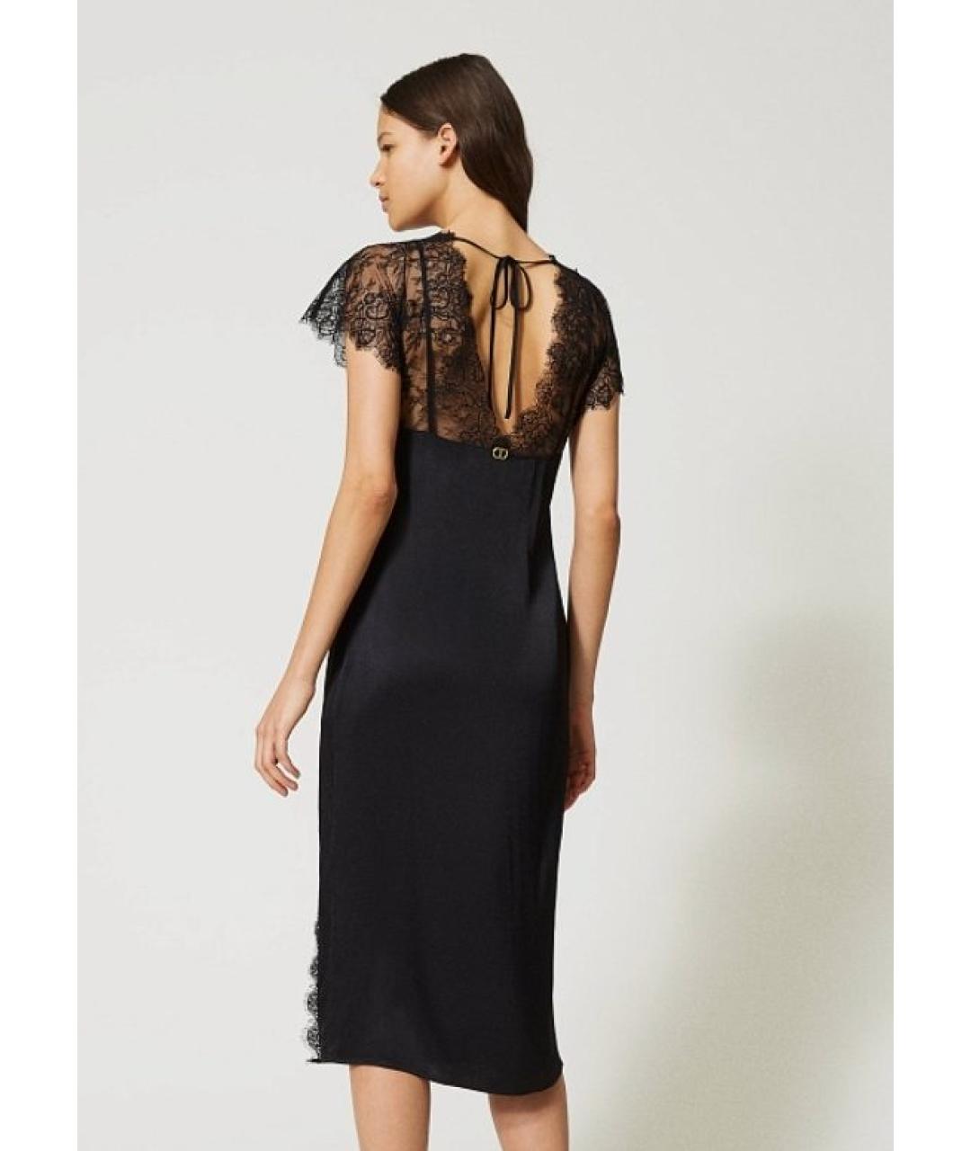 TWIN-SET Черное коктейльное платье, фото 5