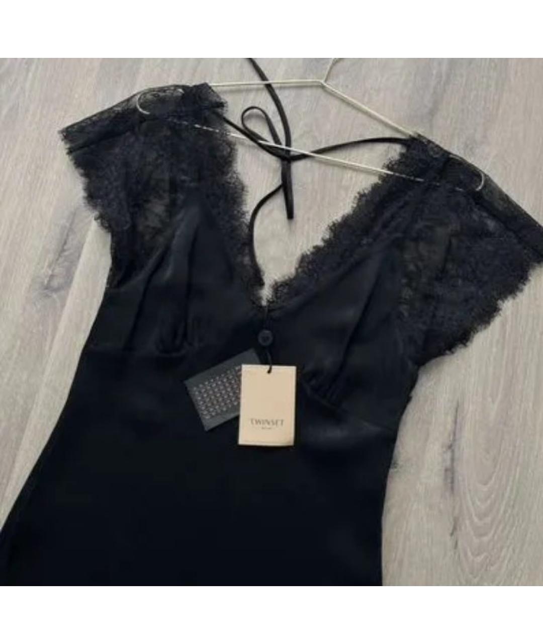 TWIN-SET Черное коктейльное платье, фото 3
