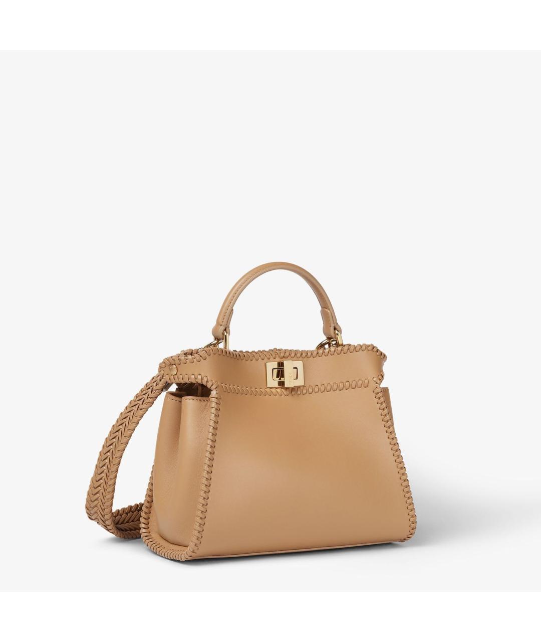 FENDI Бежевая кожаная сумка тоут, фото 2