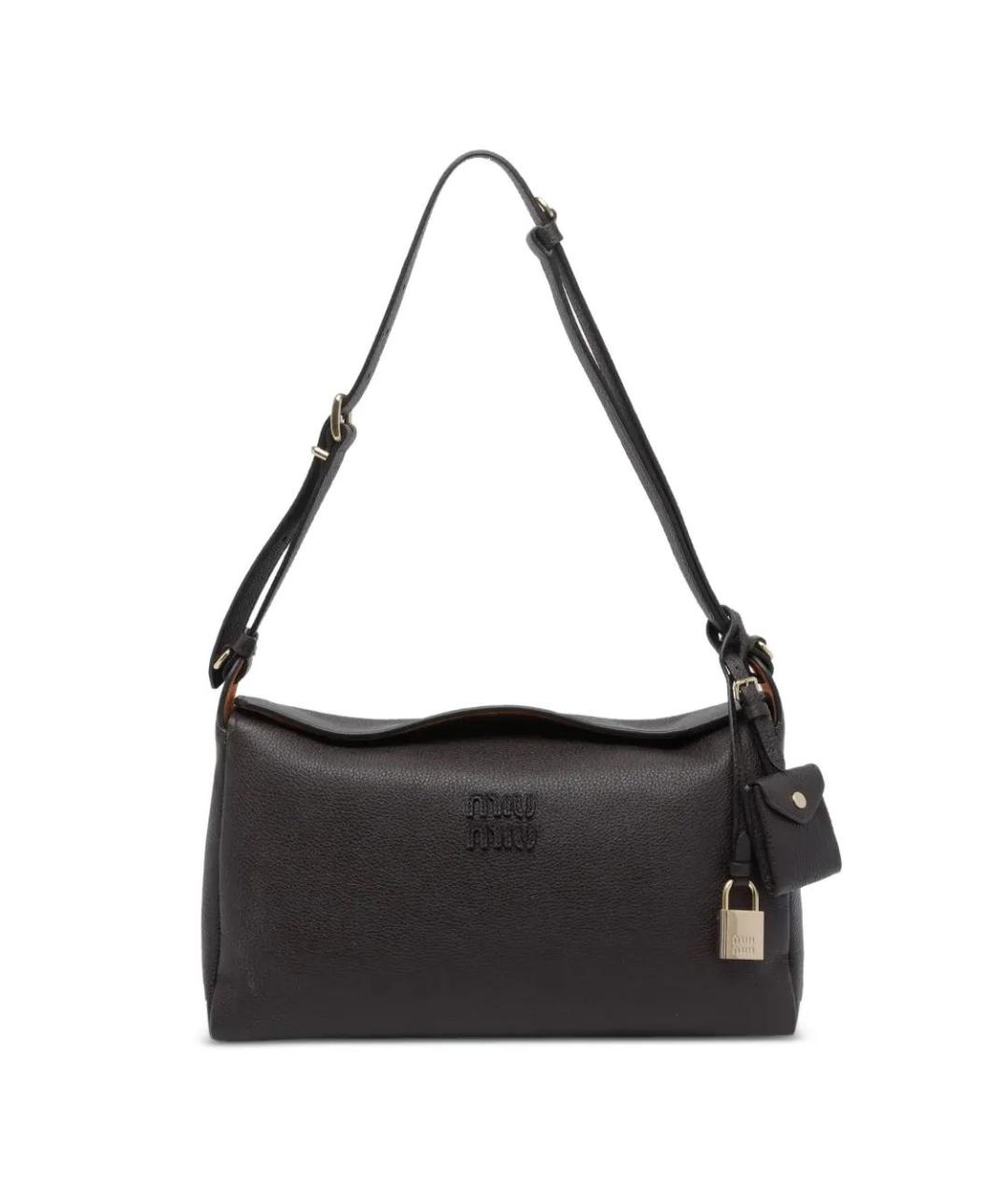 MIU MIU Коричневая кожаная сумка через плечо, фото 1