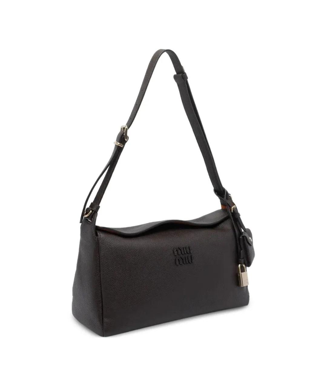 MIU MIU Коричневая кожаная сумка через плечо, фото 3