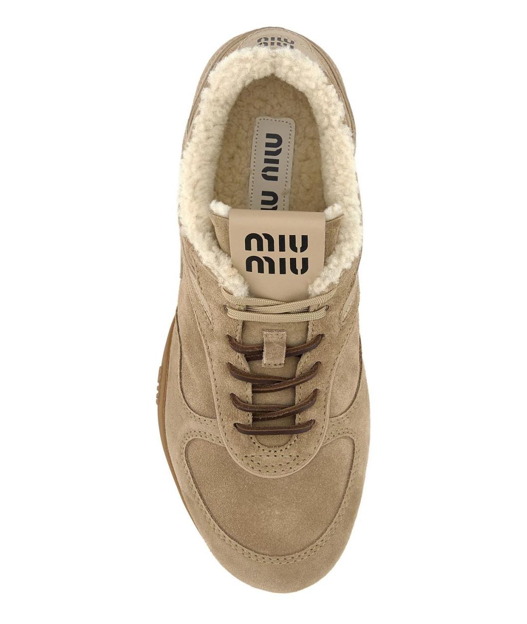 MIU MIU Коричневые замшевые кроссовки, фото 4