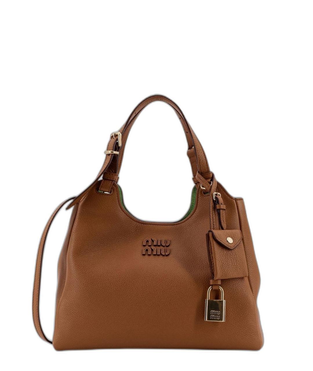 MIU MIU Коричневая кожаная сумка тоут, фото 1