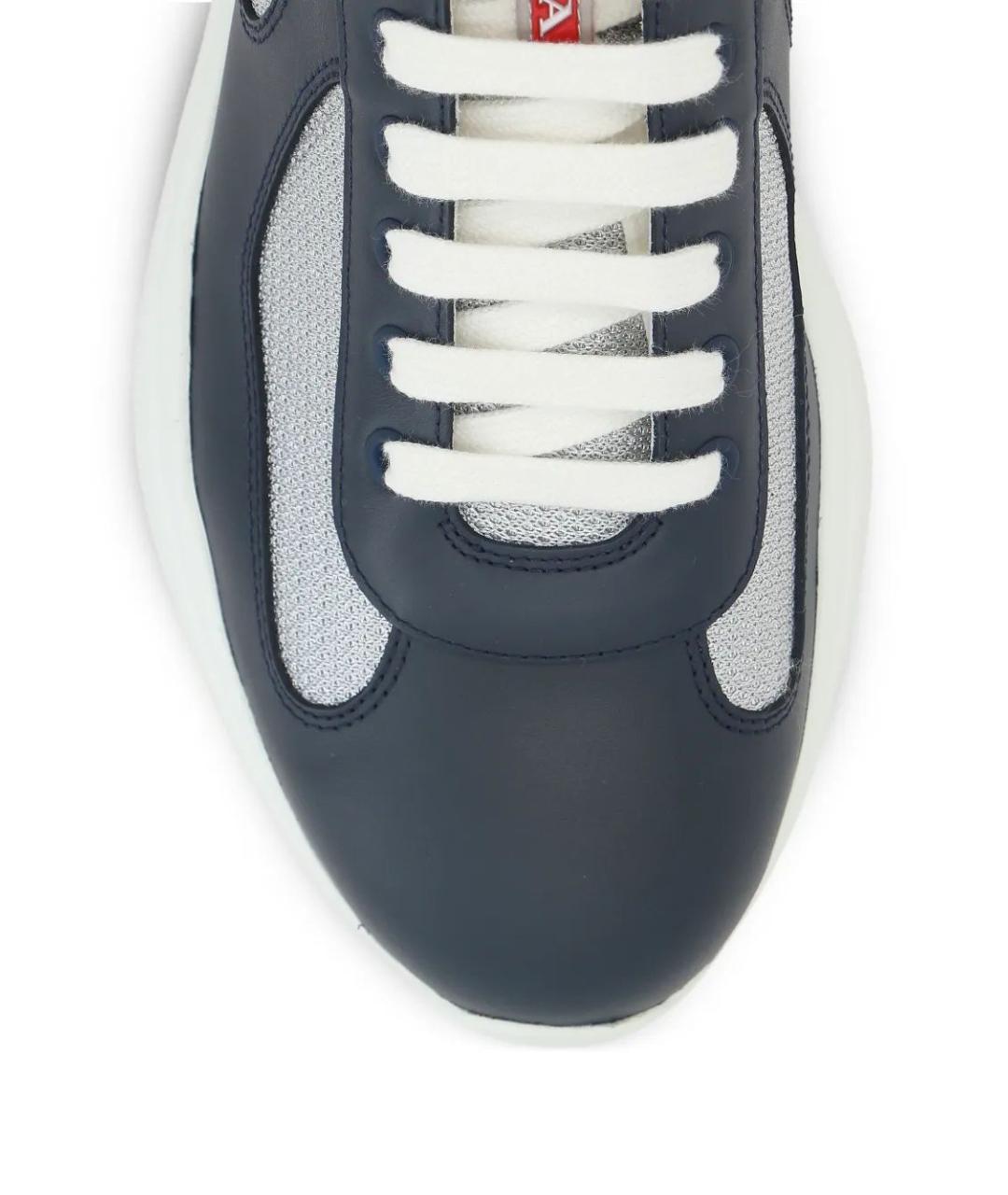 PRADA Кожаные низкие кроссовки / кеды, фото 4