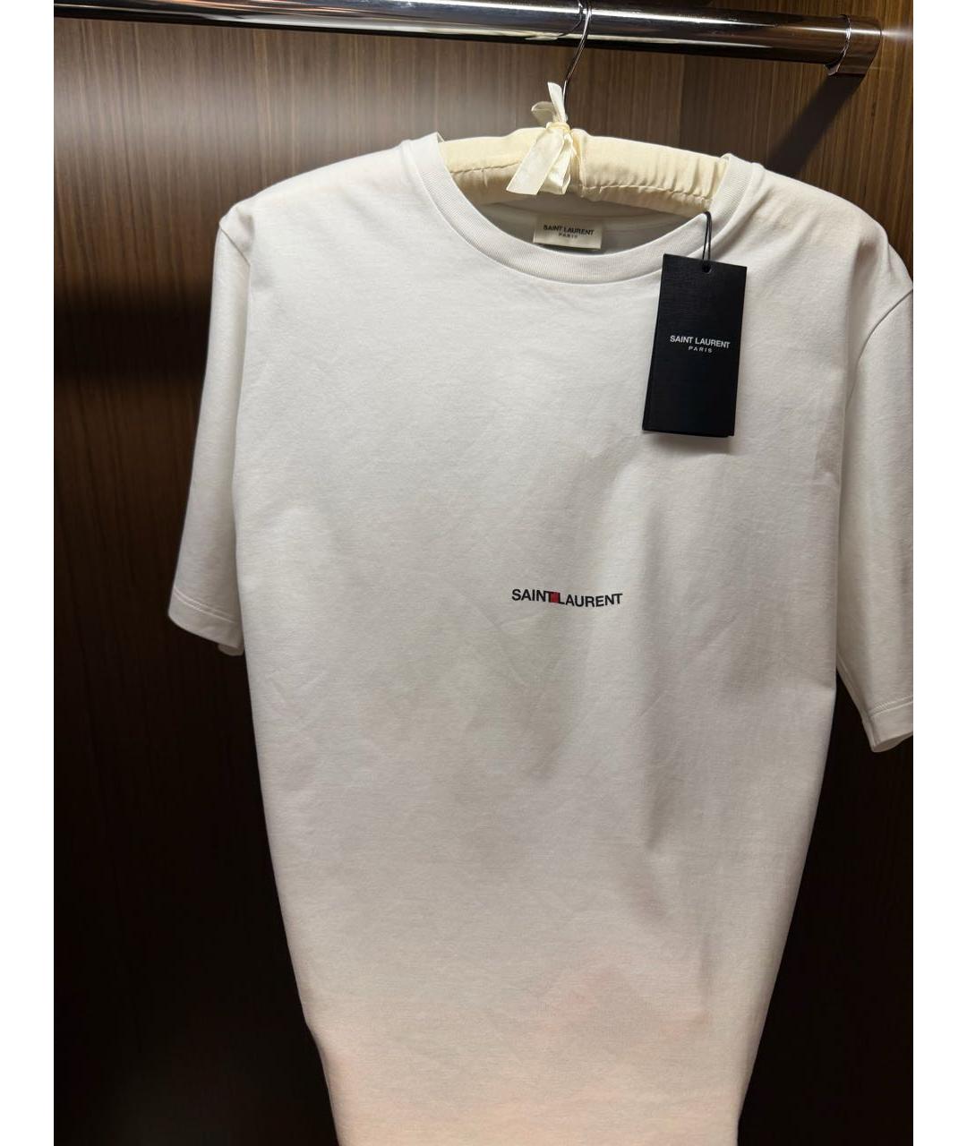 SAINT LAURENT Белая хлопковая футболка, фото 4