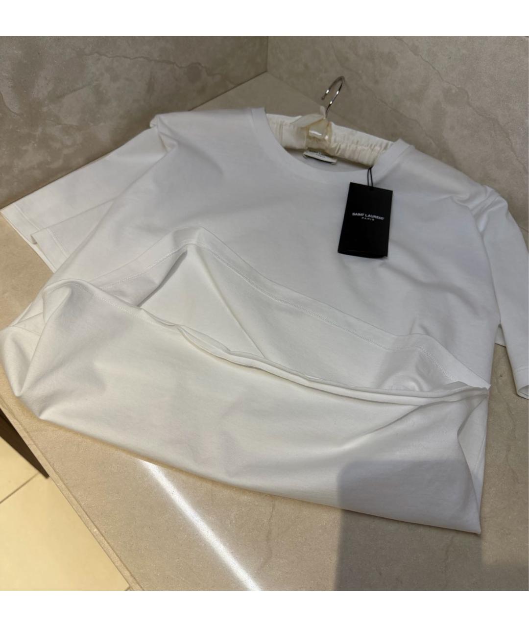 SAINT LAURENT Белая хлопковая футболка, фото 8