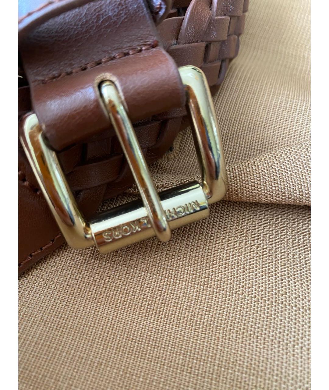 MICHAEL KORS Коричневый кожаный ремень, фото 3