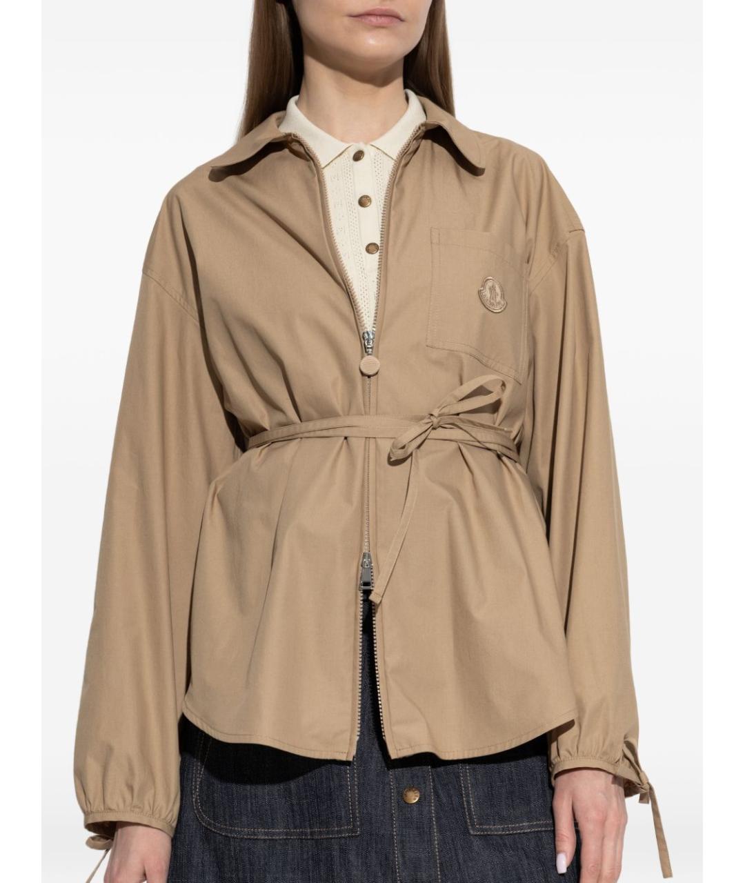 MONCLER Бежевая хлопковая куртка, фото 2