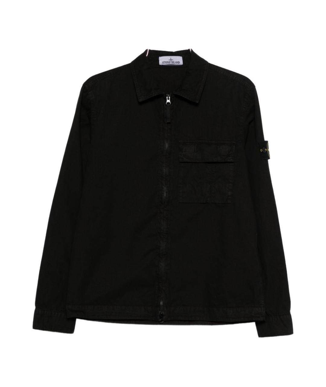 STONE ISLAND Черная хлопковая куртка, фото 1