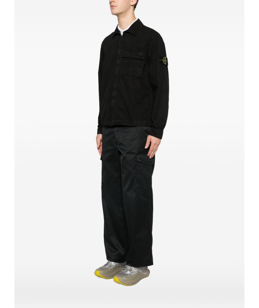 STONE ISLAND Черная хлопковая куртка, фото 2