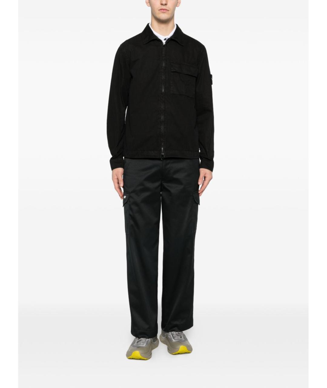 STONE ISLAND Черная хлопковая куртка, фото 3