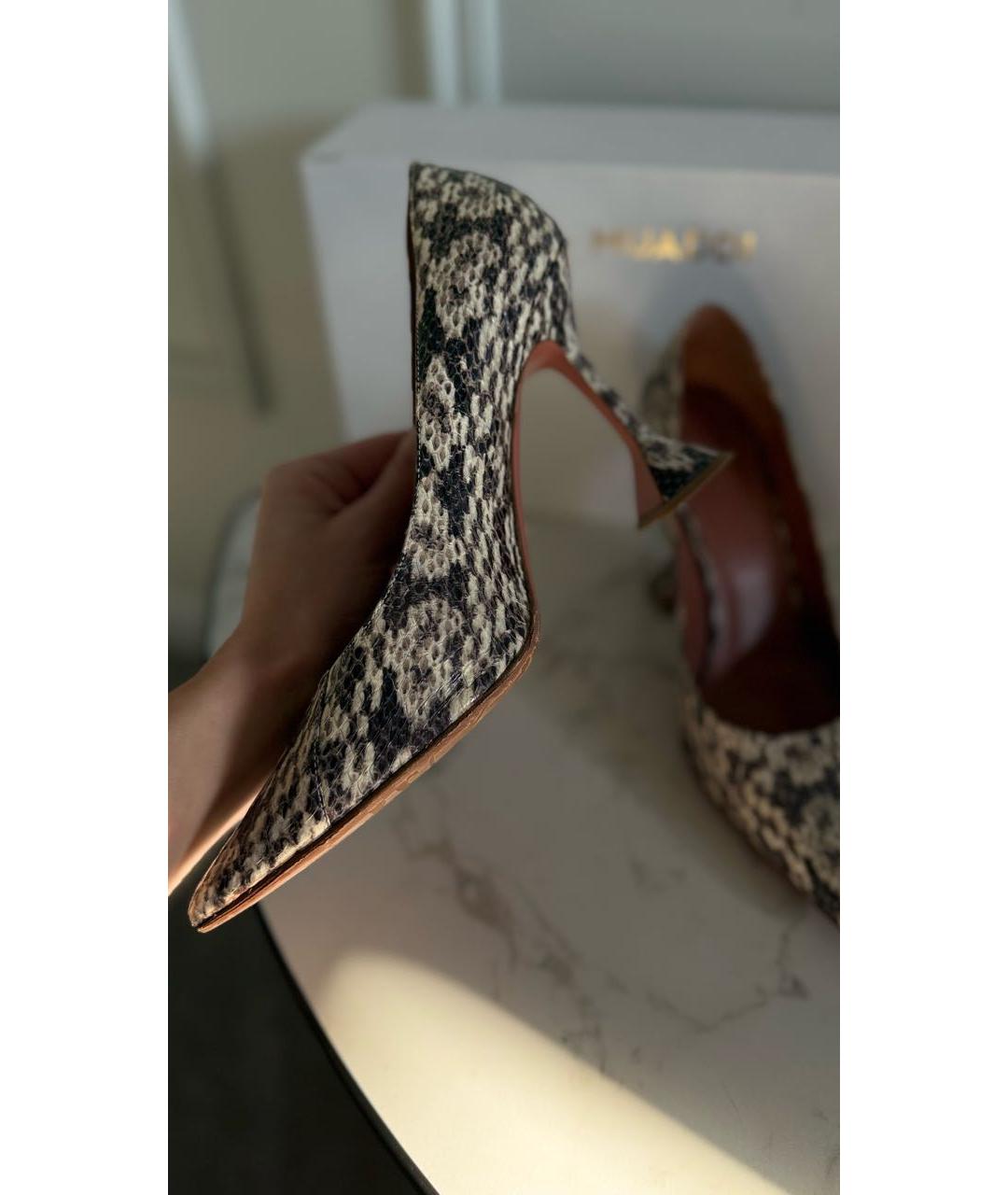 Amina Muaddi Коричневые кожаные туфли, фото 6