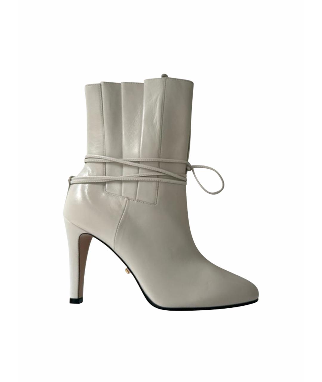 GUCCI Белые кожаные ботильоны, фото 1
