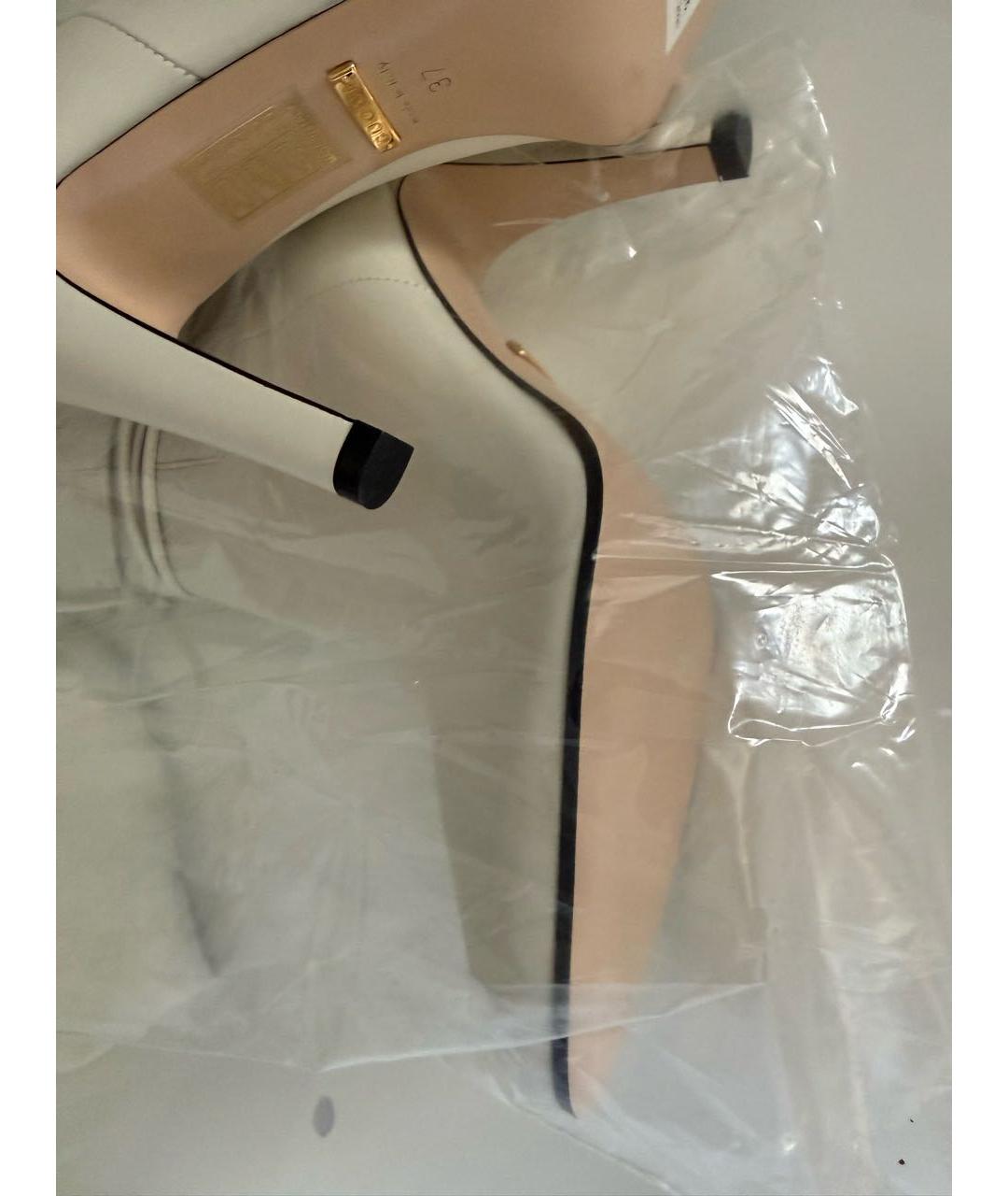 GUCCI Белые кожаные ботильоны, фото 7