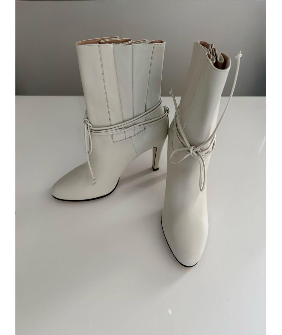 GUCCI Белые кожаные ботильоны, фото 8