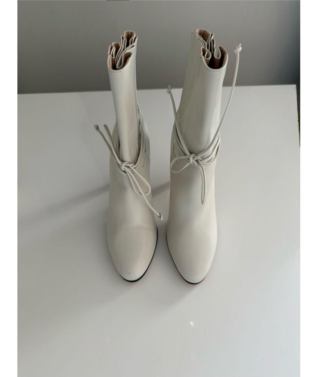 GUCCI Белые кожаные ботильоны, фото 2