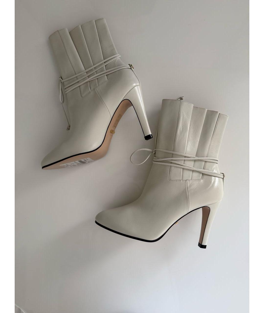 GUCCI Белые кожаные ботильоны, фото 5