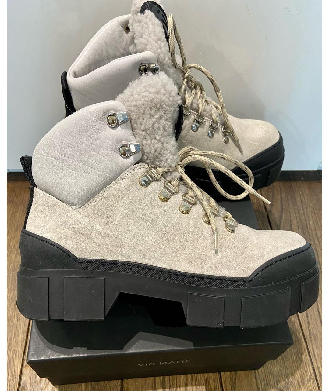 VIC MATIE Серые замшевые ботинки, фото 3