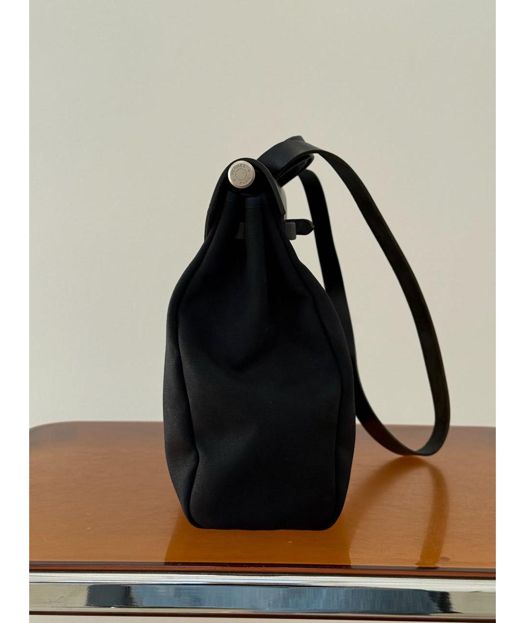 HERMES Черная тканевая сумка через плечо, фото 4