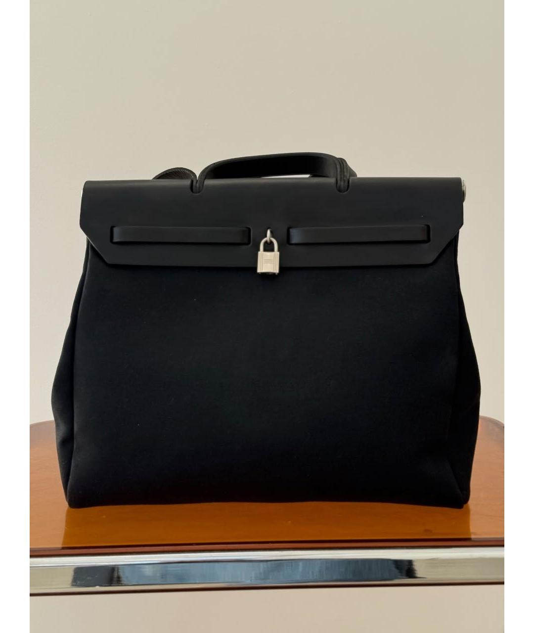 HERMES Черная тканевая сумка через плечо, фото 3