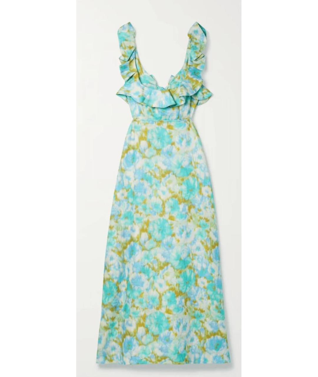 ZIMMERMANN Голубое льняное коктейльное платье, фото 10