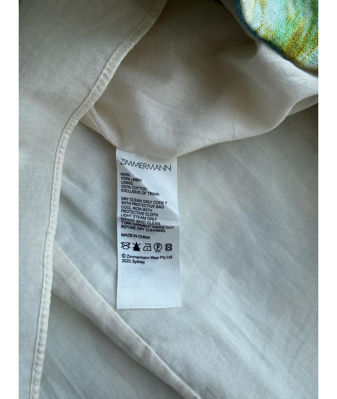 ZIMMERMANN Голубое льняное коктейльное платье, фото 9