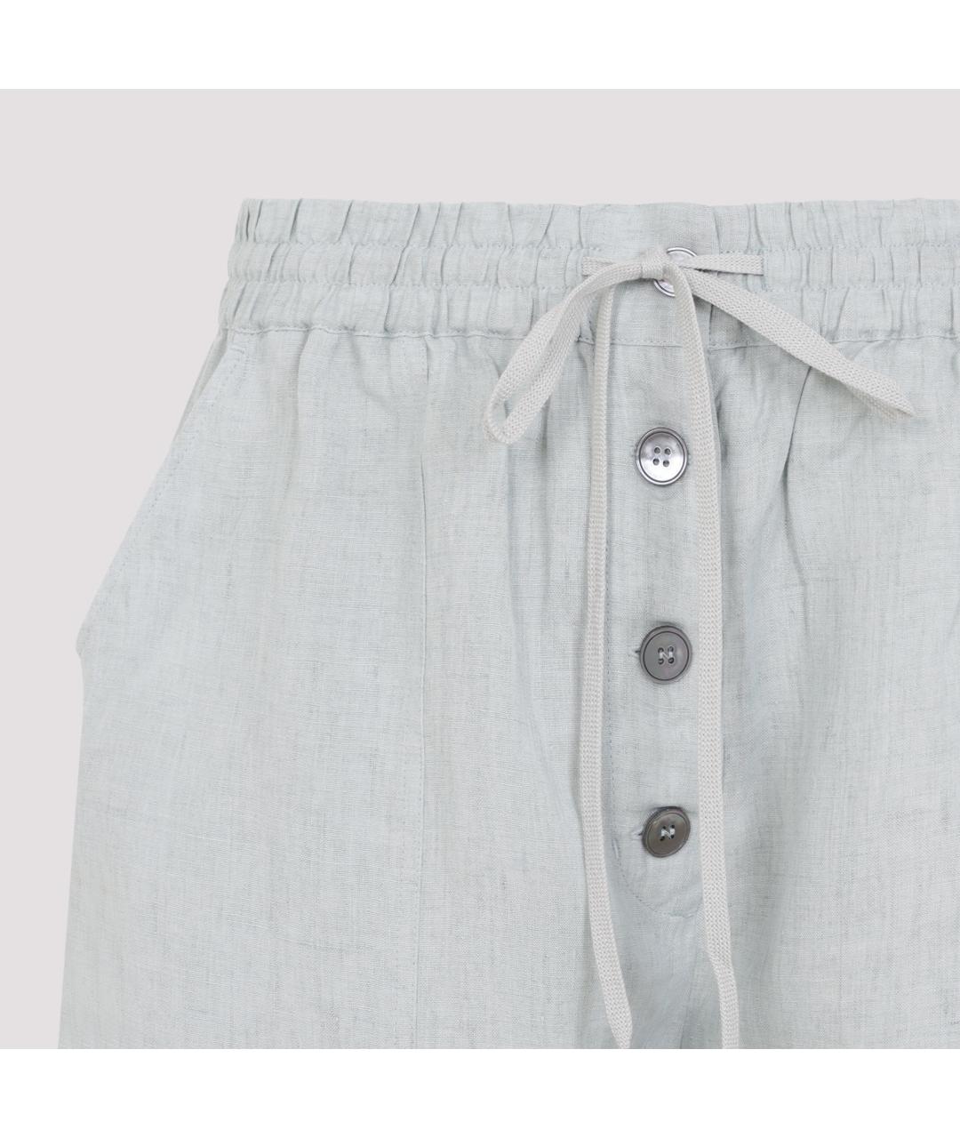 STUDIO NICHOLSON Зеленые льняные брюки широкие, фото 3