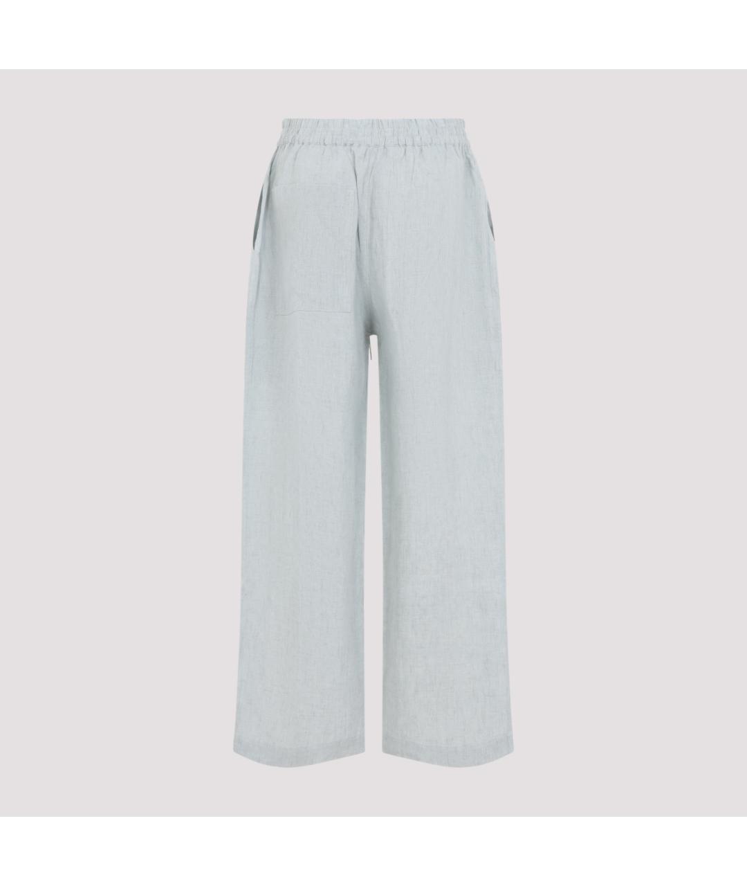 STUDIO NICHOLSON Зеленые льняные брюки широкие, фото 2