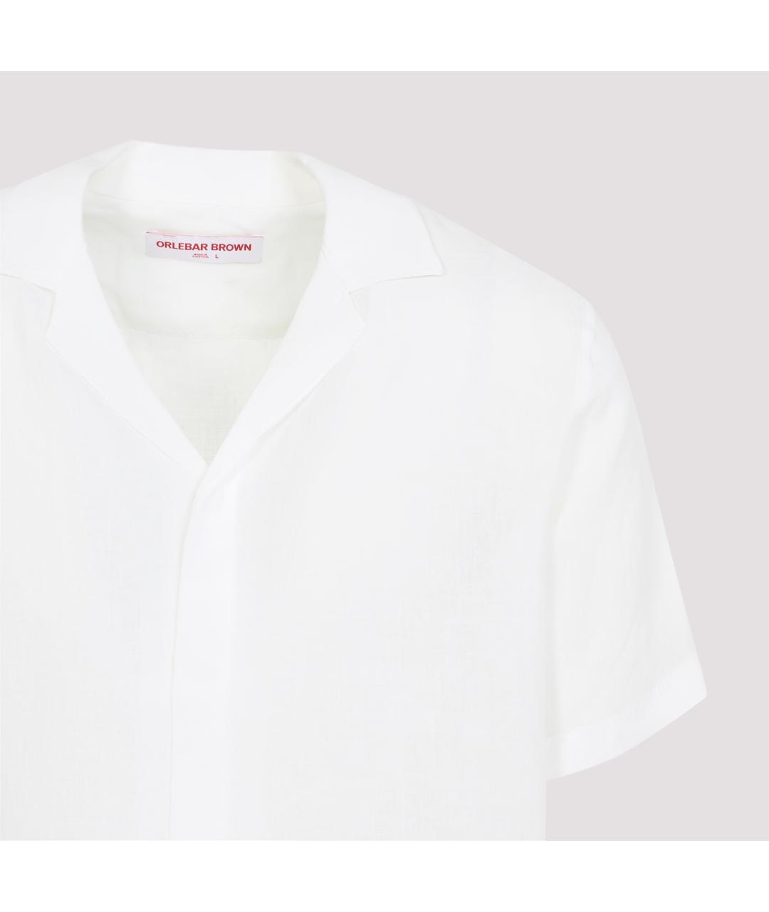 ORLEBAR BROWN Белая льняная кэжуал рубашка, фото 5