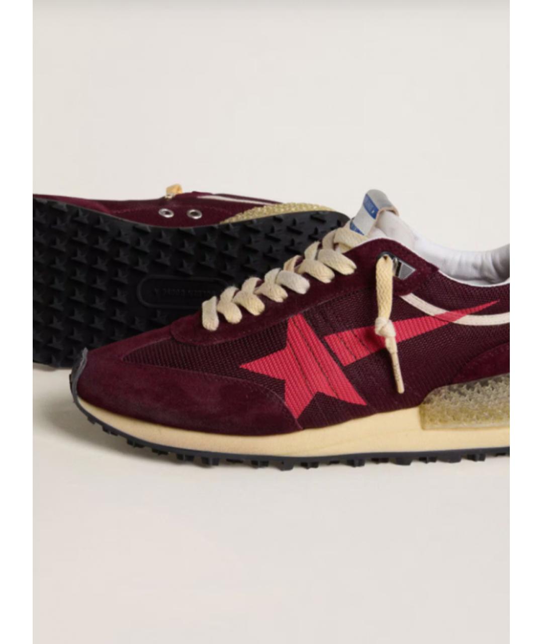 GOLDEN GOOSE DELUXE BRAND Бордовые кожаные кроссовки, фото 3