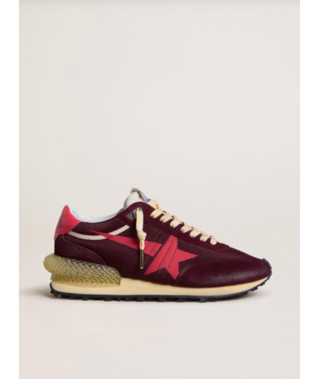 GOLDEN GOOSE DELUXE BRAND Бордовые кожаные кроссовки, фото 5