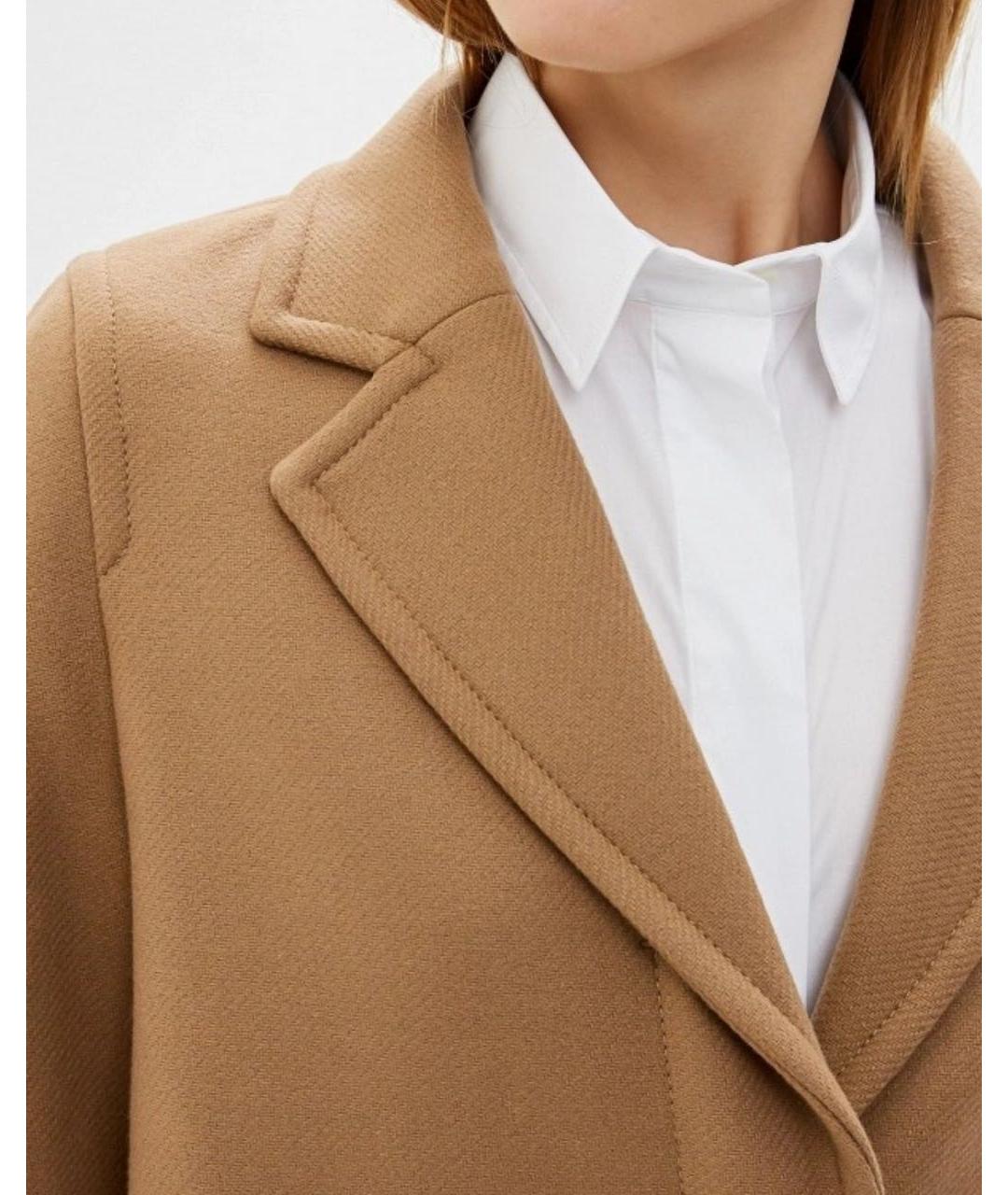 HUGO BOSS Бежевое шерстяное пальто, фото 8