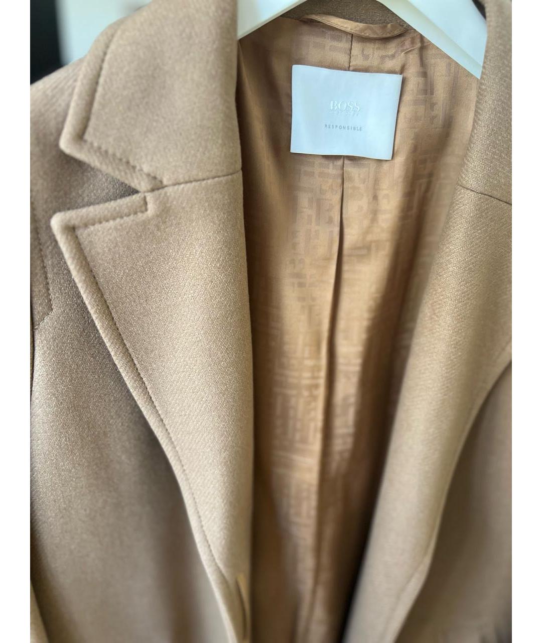 HUGO BOSS Бежевое шерстяное пальто, фото 3